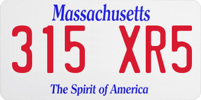 MA license plate 315XR5