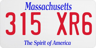 MA license plate 315XR6