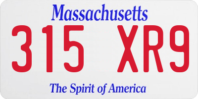 MA license plate 315XR9
