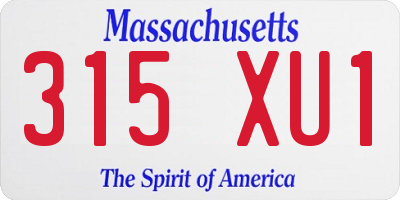 MA license plate 315XU1