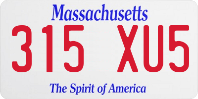 MA license plate 315XU5