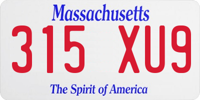 MA license plate 315XU9
