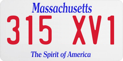 MA license plate 315XV1