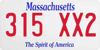 MA license plate 315XX2