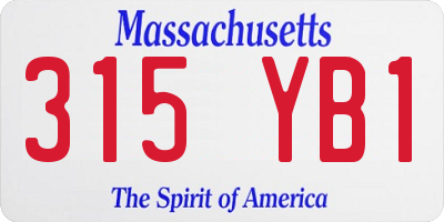 MA license plate 315YB1