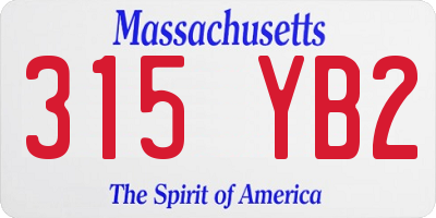 MA license plate 315YB2