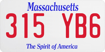 MA license plate 315YB6