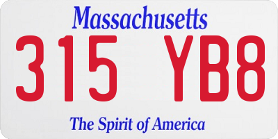 MA license plate 315YB8