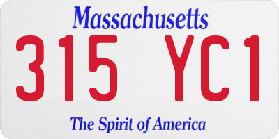 MA license plate 315YC1