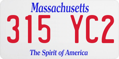 MA license plate 315YC2