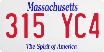 MA license plate 315YC4