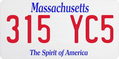 MA license plate 315YC5