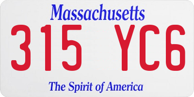 MA license plate 315YC6