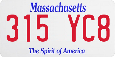 MA license plate 315YC8