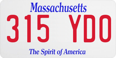 MA license plate 315YD0