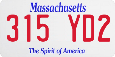 MA license plate 315YD2