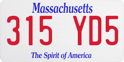 MA license plate 315YD5