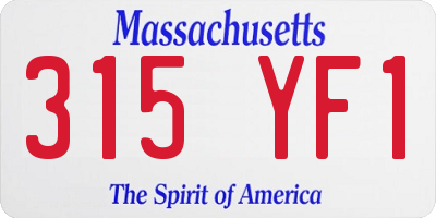 MA license plate 315YF1