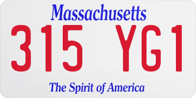 MA license plate 315YG1