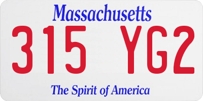MA license plate 315YG2