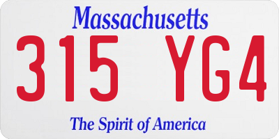MA license plate 315YG4