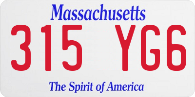 MA license plate 315YG6