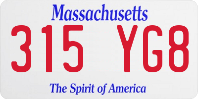 MA license plate 315YG8