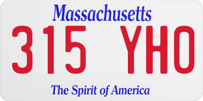 MA license plate 315YH0