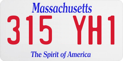 MA license plate 315YH1