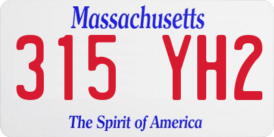 MA license plate 315YH2