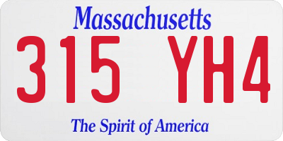MA license plate 315YH4