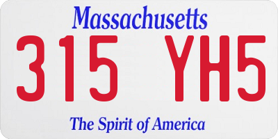 MA license plate 315YH5