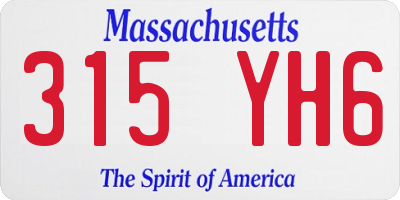 MA license plate 315YH6