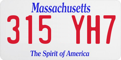 MA license plate 315YH7