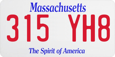 MA license plate 315YH8