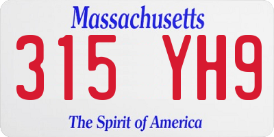 MA license plate 315YH9