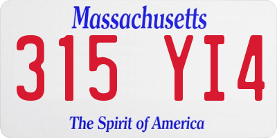 MA license plate 315YI4