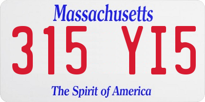 MA license plate 315YI5