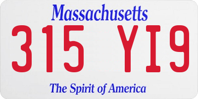 MA license plate 315YI9