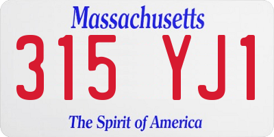 MA license plate 315YJ1