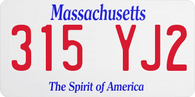 MA license plate 315YJ2