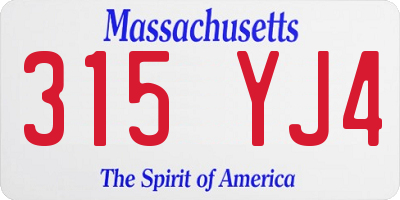 MA license plate 315YJ4