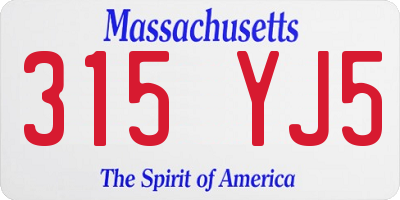 MA license plate 315YJ5
