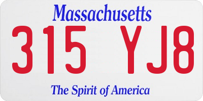 MA license plate 315YJ8