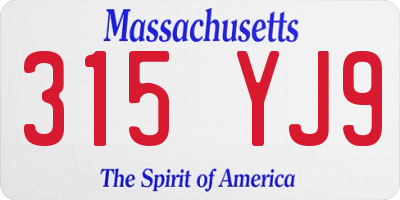 MA license plate 315YJ9