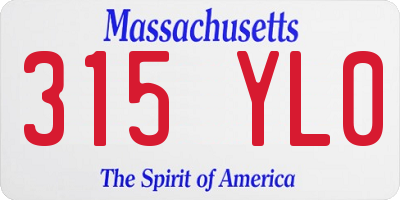 MA license plate 315YL0
