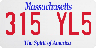 MA license plate 315YL5