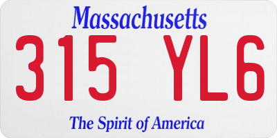 MA license plate 315YL6