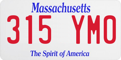 MA license plate 315YM0