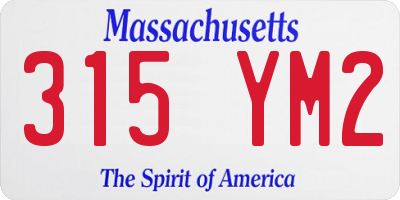 MA license plate 315YM2